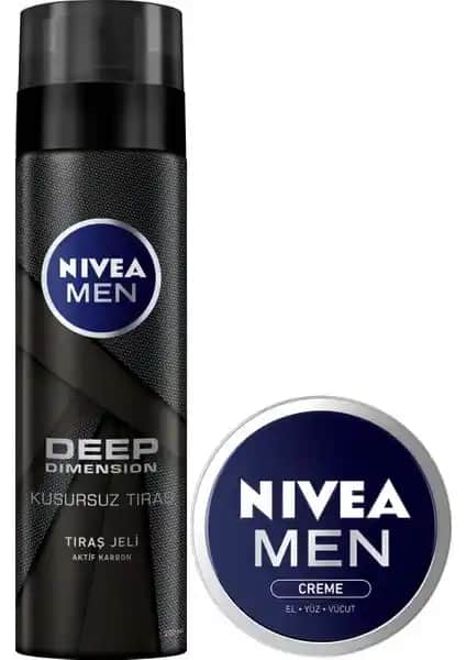 Nivea Deep Men Tıraş Jeli ve Kremi 30 ml Erkek Bakımında Güçlü Koruma ve Konfor