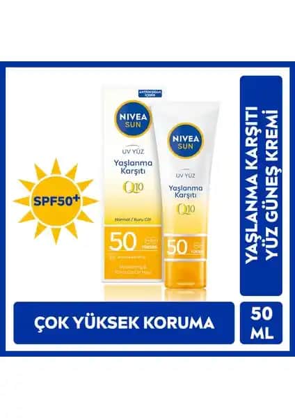 Nivea Sun SPF50+ Leke Q10 Yüz Güneş Kremi Güçlü Koruma ve Cilt Bakımı Özellikleri