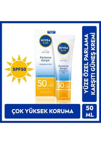 Nivea Sun SPF50 Parlama Karşıtı ve Matlaştırıcı Yüz Güneş Kremi Günlük Koruma İçin İdeal Çözüm