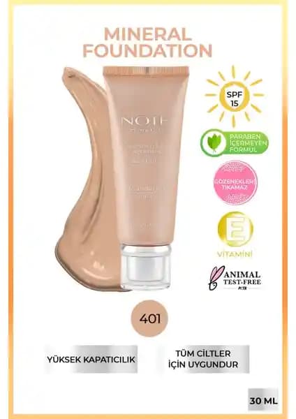 Note Cosmetics Mineral Foundation SPF 15 ile doğal ve yoğun kapatıcılık sağlayan ürün