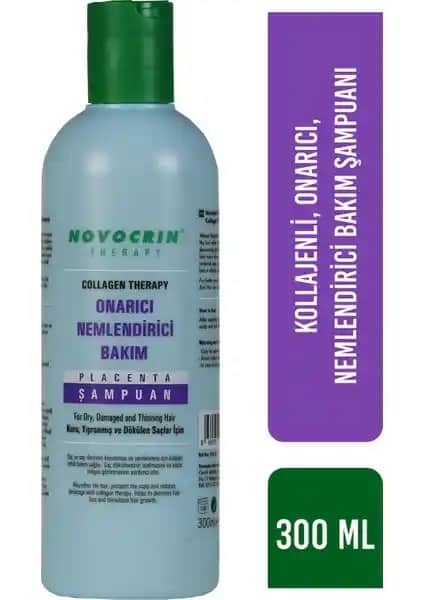 Novocrin Placenta Collagen Therapy Onarıcı Nemlendirici Bakım Şampuanı Saç Sağlığını Destekleyen Etkili Formül