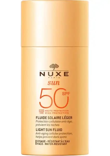Nuxe Sun Light Fluid High Protection SPF50 ile Güneşten Korunan ve Parlak Cilt Yüzeyi