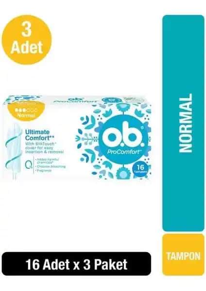 O.B. Tampon Normal 16'lı X3 Güvenli ve Konforlu Günlük Kullanım için Ideal Ürün