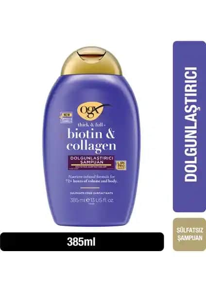 OGX Dolgunlaştırıcı Biotin ve Kolajen Şampuanı Saç Hacmini Artıran Yenilikçi Formül