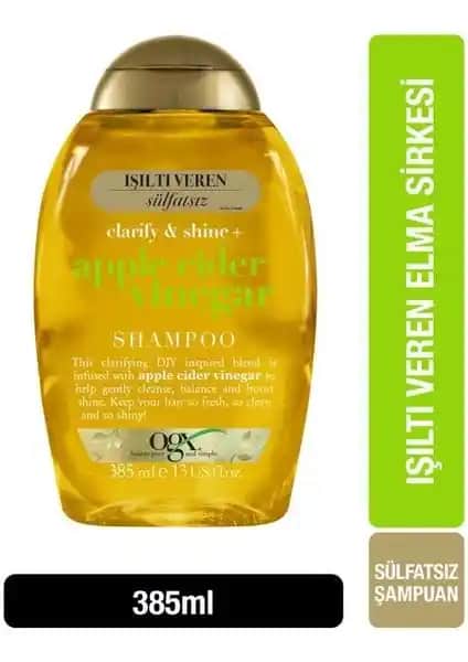 Ogx Işıltı Veren Elma Sirkesi Sülfatsız Şampuan Doğal ve Etkili Saç Bakım Ürünü