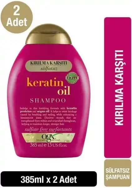 OGX Kırılma Karşıtı Keratin Oil Sülfatsız Şampuan Saç Güçlendirme ve Parlaklık İçin