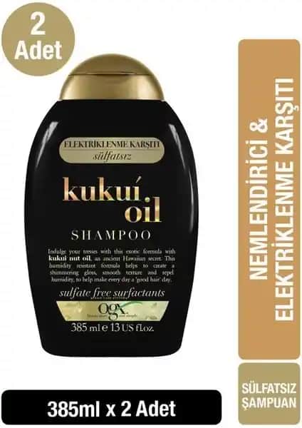 OGX Kukui Oil Elektriklenme Karşıtı Sülfatsız Şampuan Doğal ve Etkili Saç Bakımı İçin