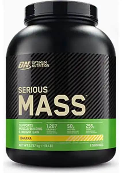 Optimum Nutrition Serious Mass Banana 6 Lb Yüksek Enerji ve Kas Gelişimini Destekleyen Protein Tozu
