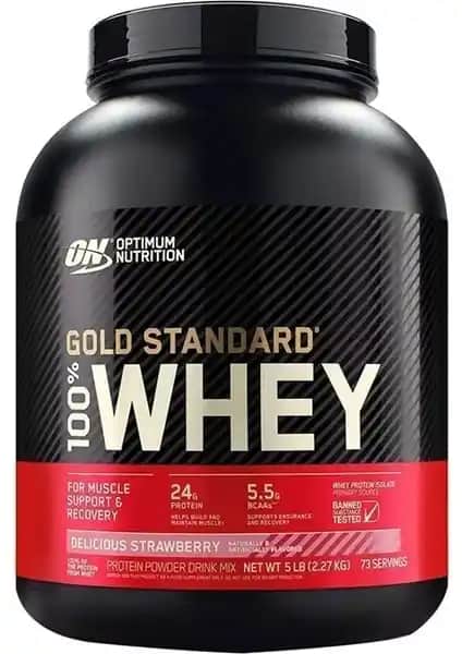 Optimum Nutrition Whey Protein Tozu Gold Çilek - Yüksek Kaliteli Kas Gelişimi İçin Uygun Protein Takviyesi