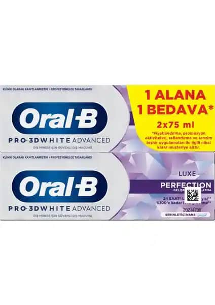 Oral-B Pro 3D White Advanced Luxe Perfection Diş Macunu ile Parlak ve Sağlıklı Gülüşler