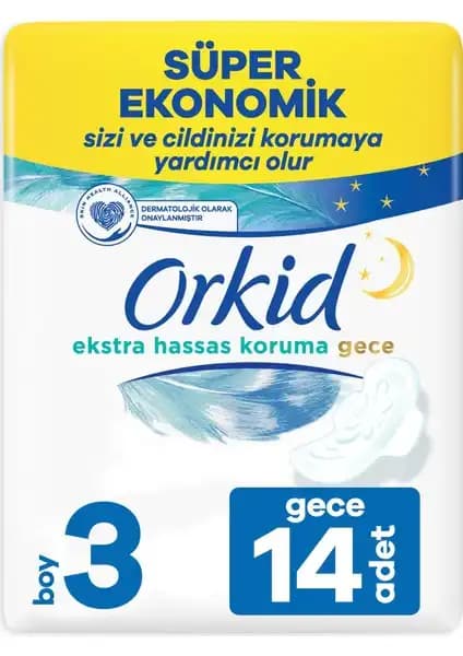 Orkid Extra Hassas Koruma Gece Pedi: Yüksek Emicilik ve Konfor Sağlayan Güvenilir Ürün