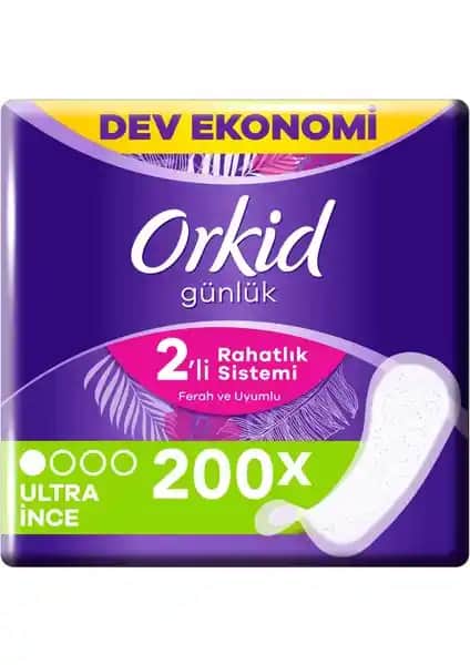 Orkid Günlük Ped Ultra İnce 2'li Rahatlık Sistemi Günlük Kullanım İçin Konfor ve Güvenlik Sağlar