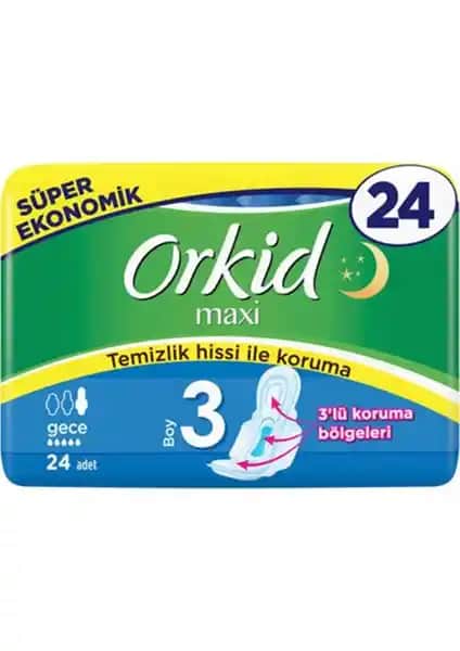 Orkid Maxi Gece 4'lü ve 3 Boy Paket: Ekonomik ve Yüksek Performanslı Hijyen Ürünü