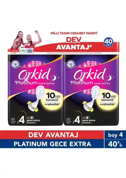 Orkid Platinum Gece Ekstra Hijyenik Pedler Güçlü Koruma ve Konfor Sunar
