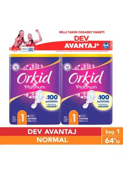 Orkid Platinum Normal 64'lü Güven Paketi Kadınlar İçin Günlük Hijyen ve Konfor Çözümü