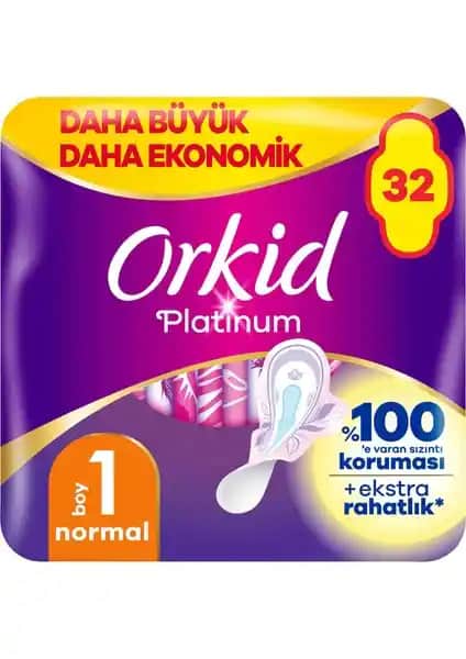 Orkid Platinum Ultra Normal Kadın Hijyenik Pedleri Günlük ve Gece Kullanımı İçin Güvenli Koruma