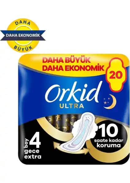 Orkid Ultra Gece Ekstra Hijyenik Ped: Uzun Süreli Güvenli ve Konforlu Kullanım