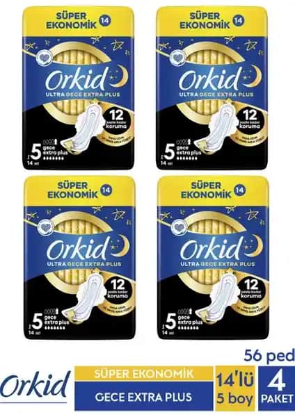 Orkid Ultra Gece Hijyenik Ped Extra Plus ile Gün Boyu Güven ve Konfor Sağlayın