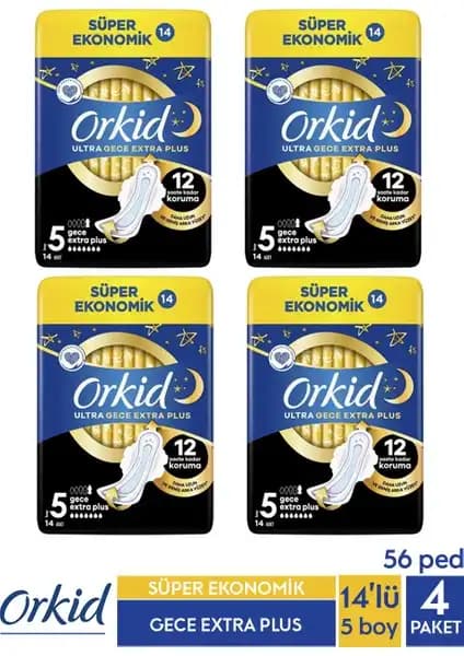 Orkid Ultra Gece Hijyenik Ped Extra Plus ile Gün Boyu Güven ve Konfor Sağlayın
