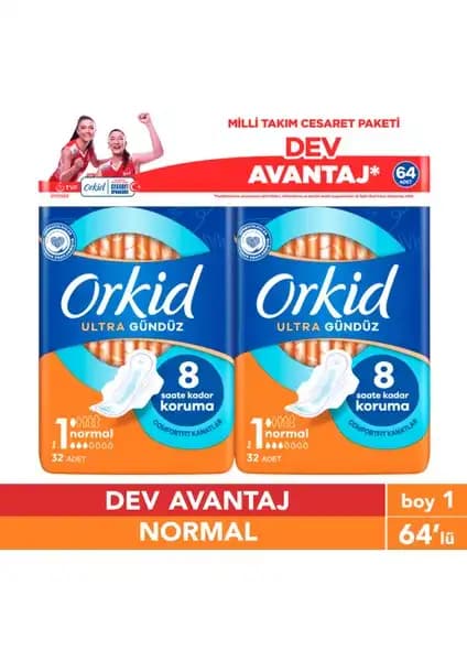 Orkid Ultra Normal (Boy 1) Hijyenik Pedler: Güçlü ve Konforlu Günlük Kullanım İçin