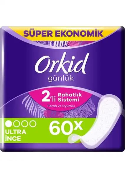 Orkid Yaprak Günlük Ped 60 Adet Ekonomik Paket Güvenilir ve Konforlu Günlük Hijyen Çözümü