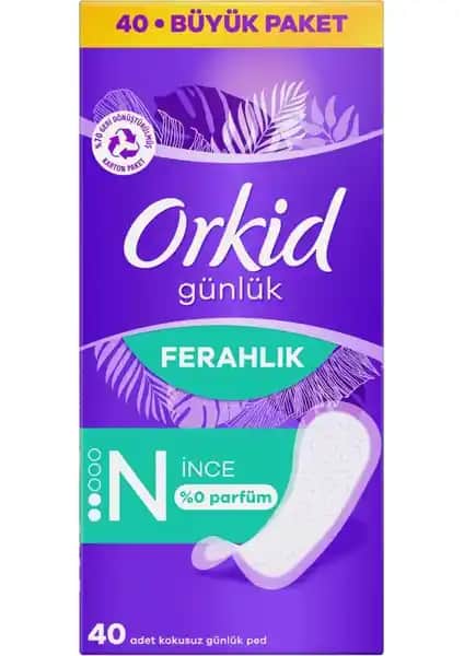 Orkid Yaprak Günlük Ped Normal 40 Adet Ekonomik Paket Güvenilir Hijyen Çözümü