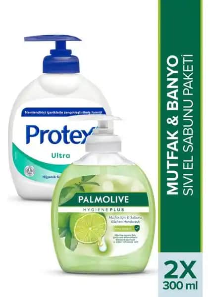 Palmolive Protex Mutfak ve Banyo Sıvı El Sabunu 300 ml, güçlü koku giderici ve çevre dostu formül