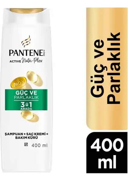 Pantene Güç ve Parlaklık 3'ü 1 Arada Şampuan Saç Güçlendirme ve Parlaklık Artışı