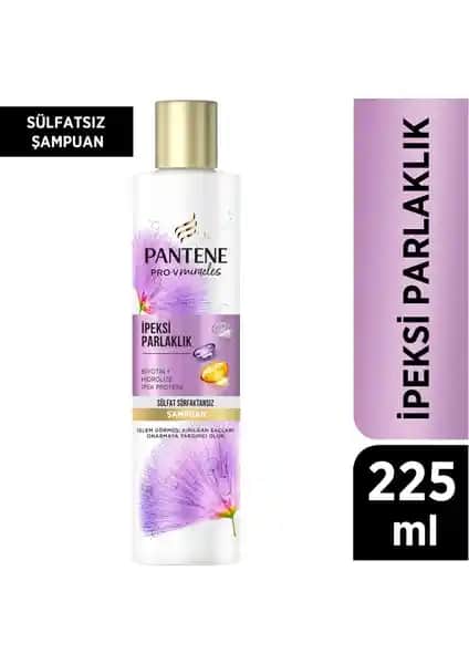 Pantene Pro-V İpeksi Parlaklık Sülfatsız Şampuan Kuru ve Hasar Görmüş Saçlar İçin Güçlü Bakım