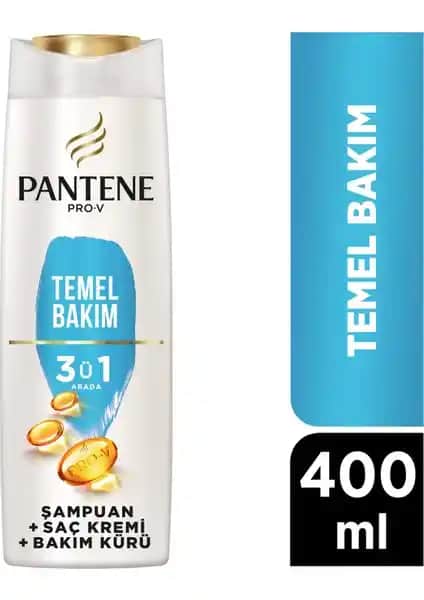 Pantene Pro-V Klasik Bakım 3’ü Bir Arada Şampuan ile Sağlıklı ve Parlak Saçlar