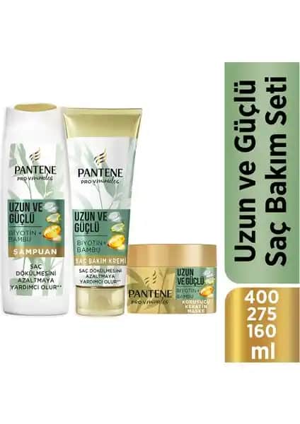 Pantene Uzun ve Güçlü Bambu ve Biotinli Saç Bakım Seti: Saçlarınızı Güçlendiren ve Canlandıran Üçlü Kompleksiyon
