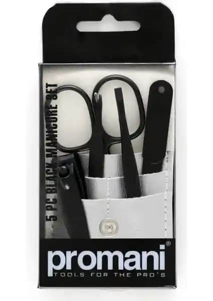 Promani Siyah 5'li Manikür Seti: Estetik ve Fonksiyonelliği Bir Arada Sunan Pratik Bakım Çözümü