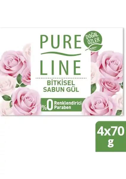 Pure Line Gül Kokulu Bitkisel Sabun Doğal İçerikleriyle Ferahlatıcı Temizlik Sağlar