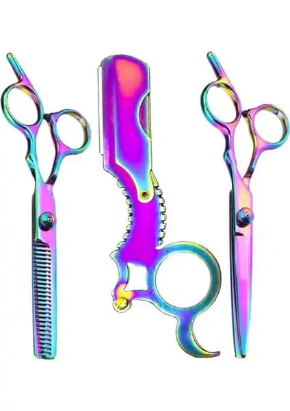 Qualis U4 Tam Metal Ustura ve Kesme Makas Seti Profesyonel Saç Kesim ve Şekillendirme