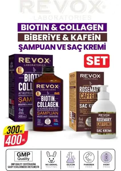 Revox Biotin ve Kollajen E Vitamini Destekli Saç Bakım Seti ile Güçlü ve Sağlıklı Saçlar