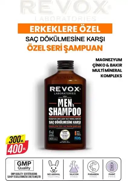 Revox Erkekler İçin Özel Şampuan Saç Dökülmesine Karşı Doğal ve Güçlendirici Formül