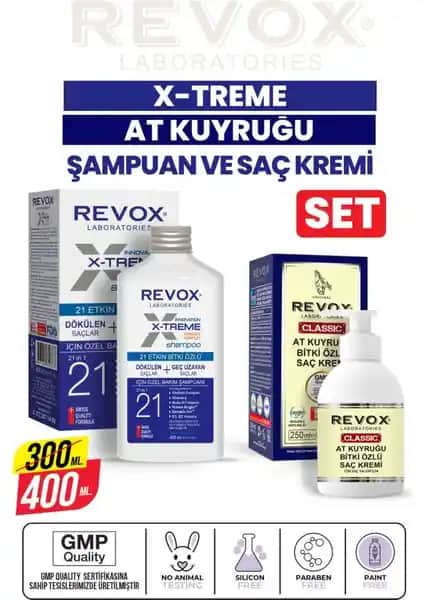 Revox X-Treme ve At Kuyruğu Bitki Özlü Bakım Seti Saç Dökülmesine Karşı Etkili ve Doğal Çözüm