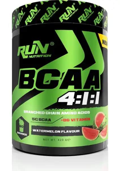 Run Nutrition BCAA 4.1.1 Karpuz Aromalı Spor Takviyesi Kas Gelişimini Destekler ve Enerji Sağlar