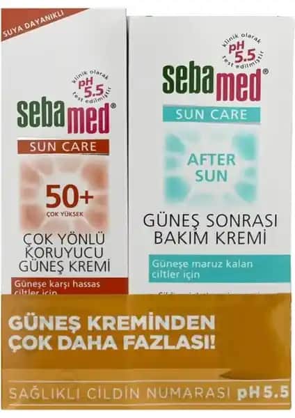 Sebamed Güneş Kremi SPF 50+ ve Güneş Sonrası Bakım Kremi Güçlü Koruma ve Rahatlatıcı Etki