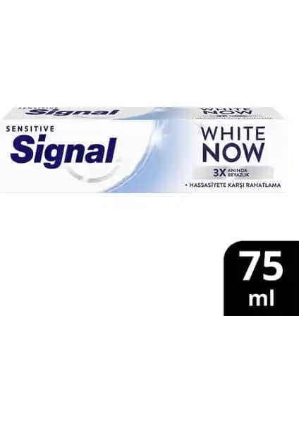 Signal White Now Sensitive: Hassasiyetli Dişler İçin Güçlü ve Hızlı Beyazlatıcı Diş Macunu