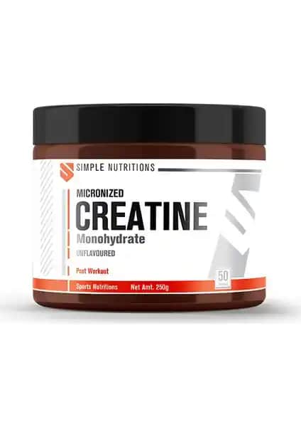 Simple Nutritions Aromasız Kreatin Monohidrat Tozu 250g Spor Performansını Artırıcı Takviye