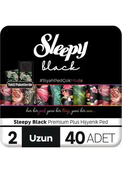 Sleepy Black Premium Plus Hijyenik Ped Uzun 40 Adet Güvenilir ve Konforlu Kullanım