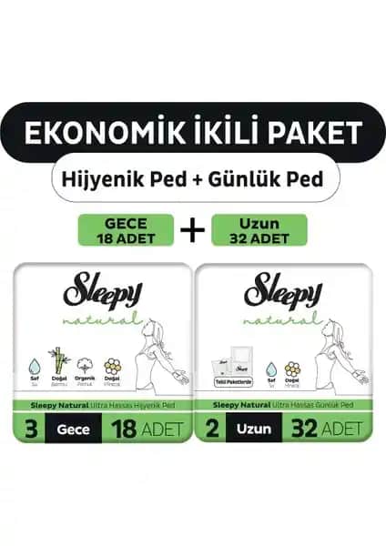 Sleepy Ekonomik İkili Paket: Günlük ve Gece Pedleriyle Güvenli ve Konforlu Hijyen Deneyimi