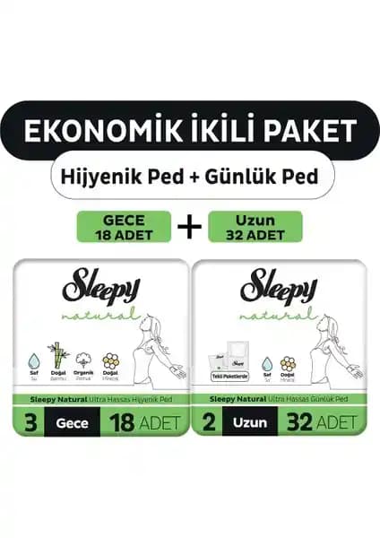 Sleepy Ekonomik İkili Paket: Günlük ve Gece Pedleriyle Güvenli ve Konforlu Hijyen Deneyimi