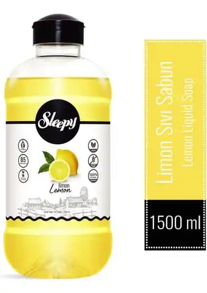 Sleepy Limon Sıvı Sabun 1500 ml doğal içerik ve hoş limon kokusu ile temizlikte yeni deneyim
