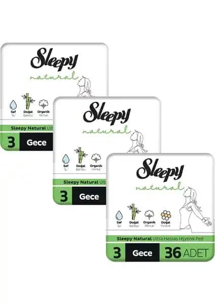 Sleepy Natural Ultra Hassas Hijyenik Ped Mega Fırsat Paketi Güvenli ve Konforlu Kullanım