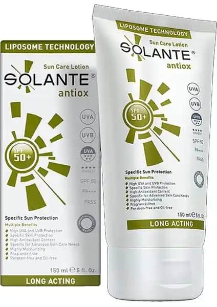 Solante Antiox Güneş Koruyucu Losyon SPF50+ 150ml Yüksek Koruma ve Anti-Aging Özellikleriyle