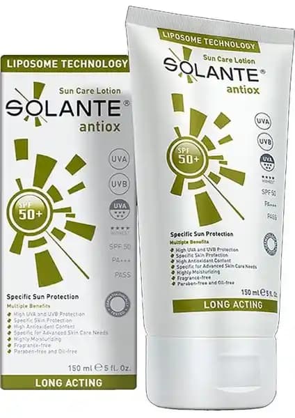 Solante Antiox Güneş Koruyucu Losyon SPF50+ 150ml Yüksek Koruma ve Anti-Aging Özellikleriyle