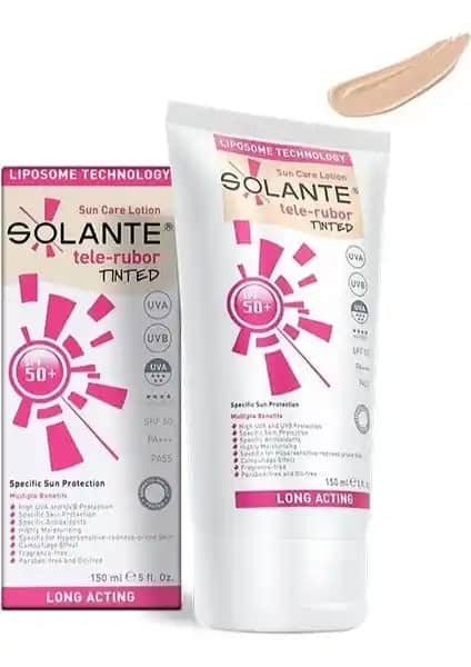 Solante Telerubor Renkli Güneş Losyonu SPF50+ Hassas Ciltler İçin Etkili Koruma ve Estetik Çözüm