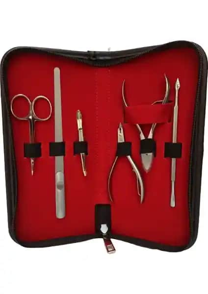Solingen Tam Profesyonel Manikür Seti Siyah Çantalı Kaliteli ve Hijyenik Bakım